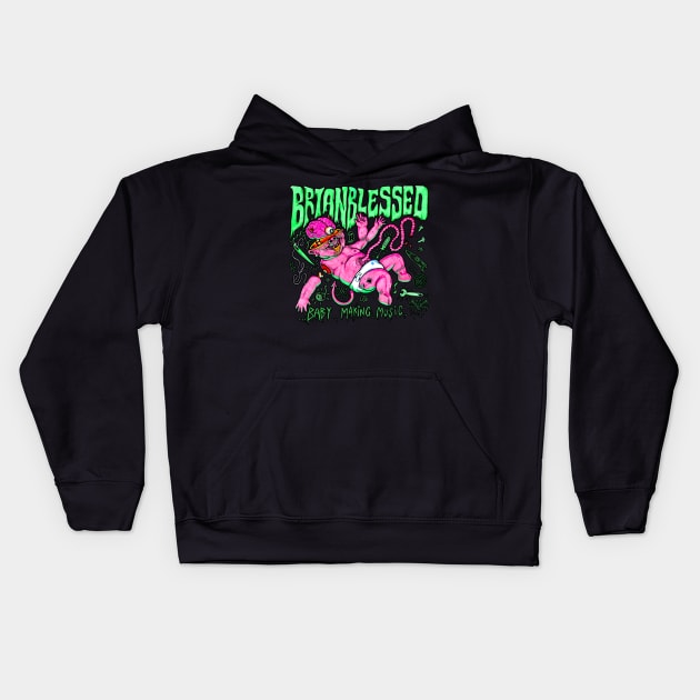 baby making music by brianblessed Kids Hoodie by Brownlazer